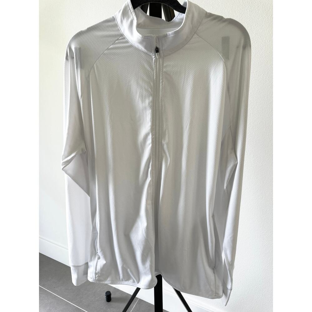 Curvy Plus XXL Women UPF 50+ Sun Protection Jacket Running Athletic White